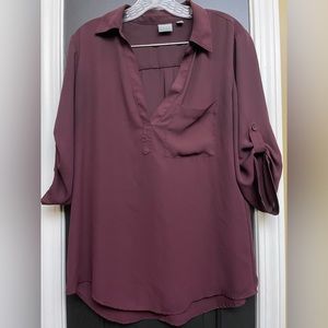 New York & Company Deep Purple Blouse